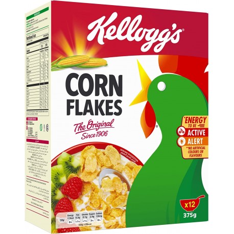 Kellogs Corn Flakes Cereal 375 gm x 12