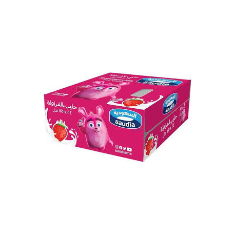 حليب السعودية بالفراولة 125 مل شد 24