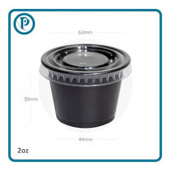 2 oz. black sauce cans with lids, pack of 2000