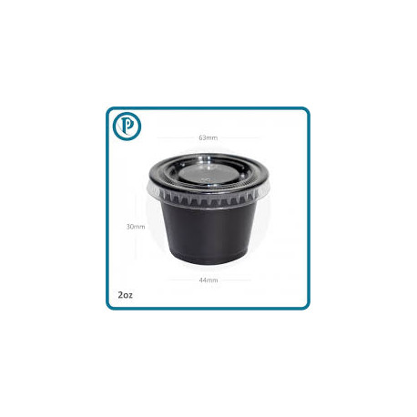 2 oz. black sauce cans with lids, pack of 2000