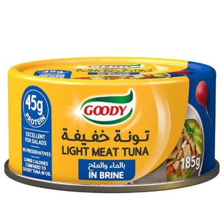تونة قودي خفيف بالماء والملح 185 جم / حبه