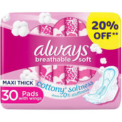 Always Maxi Thick Pink Sanitary Pads 6*30