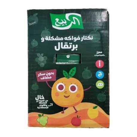 Al Rabie Mixed Fruit and Orange Juice, 120 ml (Pack of 18) – with Straw