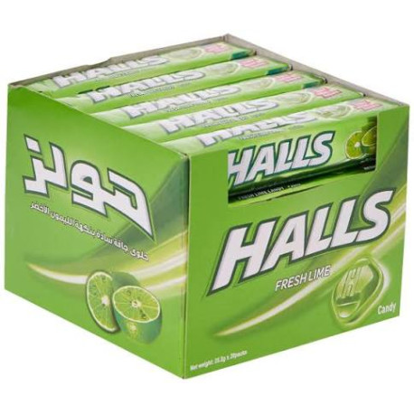 Halls green lemon flavor 22.4 grams 20/packet