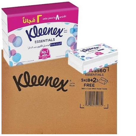 Kleenex Tissues – 130-tissue pack (2+8) * 5