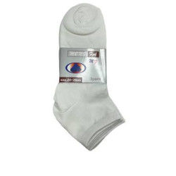 White quarter-length socks, size 26x24 cm, 3x4 pack.