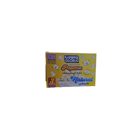 Gloria Natural Microwave Popcorn, 255g (Pack of 3 Bags)