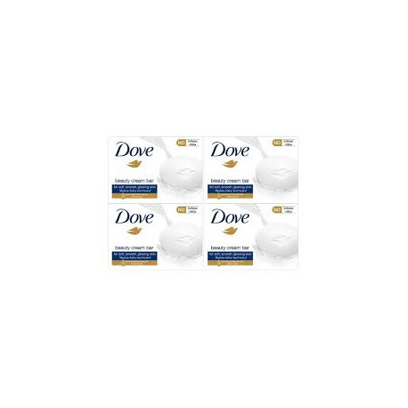 Dove Soft Skin Bars, White, 100g, 4