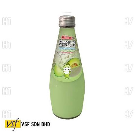 Cantaloupe-Flavored Coconut Milk Drink with Nata de Coco (290ml, Pack of 24)