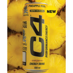 C4 Pineapple Head Energy Drink 500ml (Pack of 12)