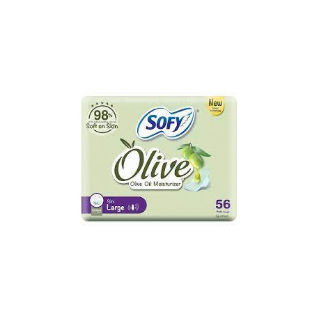 Sofy Feminine Pads with Moisturizing Olive Oil – Value Pack (3 x 56 pads)